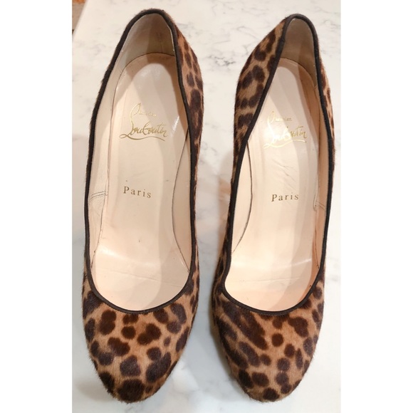 CHRISTIAN LOUBOUTIN Leopard Pony Hair Bianca Heels - Picture 2 of 16